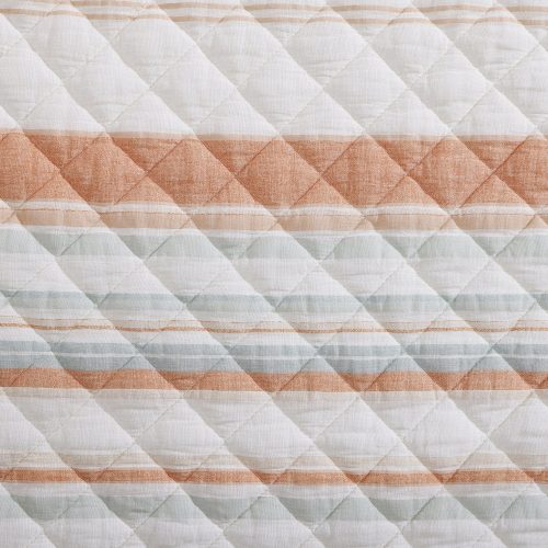 Mystic Stripe Cotton Gauze Swatch Coral Swatch