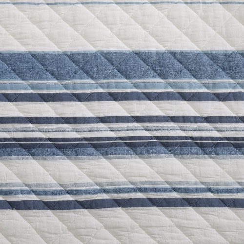 Mystic Stripe Cotton Gauze Swatch Navy Swatch