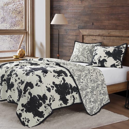 indigo hill quilt clara cowhide reversible quilt set 40112504242392