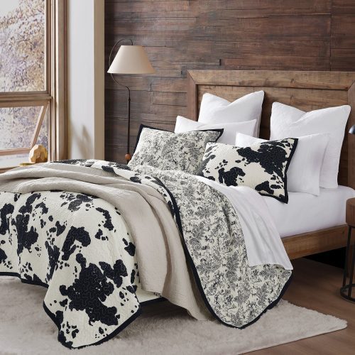 Clara Cowhide Reversible Quilt Set Quilt