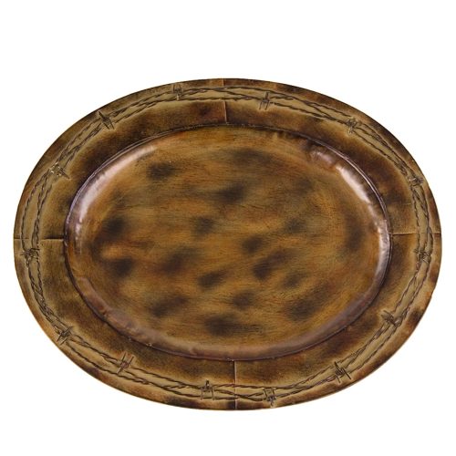 Barbwire Oval Iron Tray Set