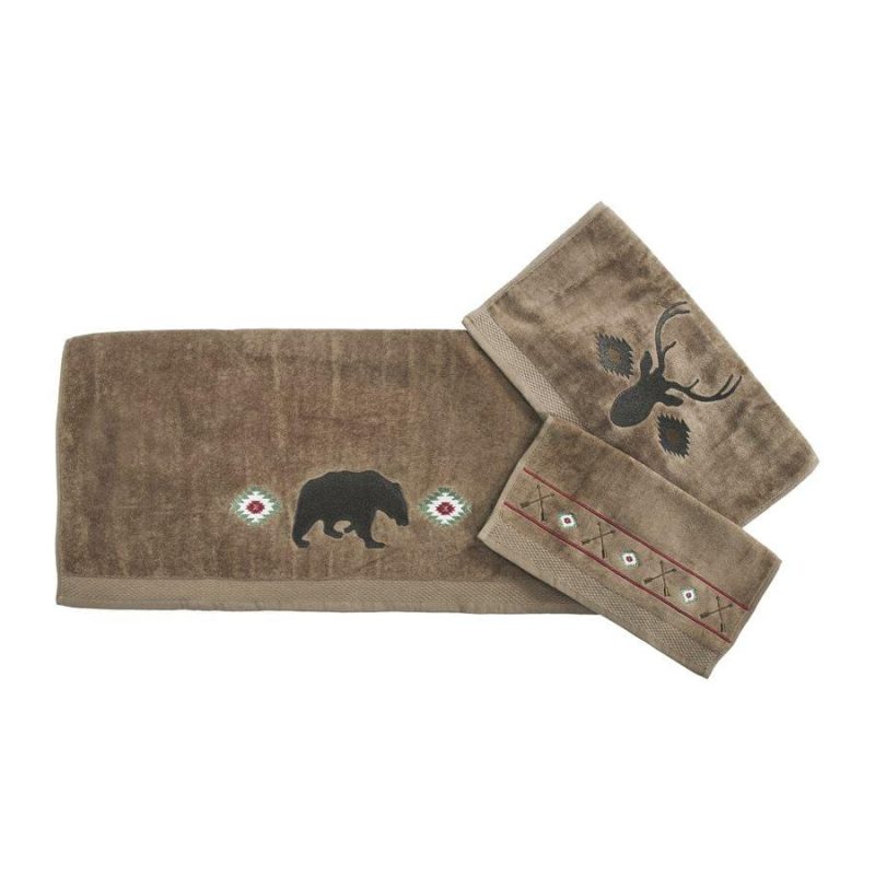 paseo road bath towel aztec bear 3pc towel set mocha 37486275395800