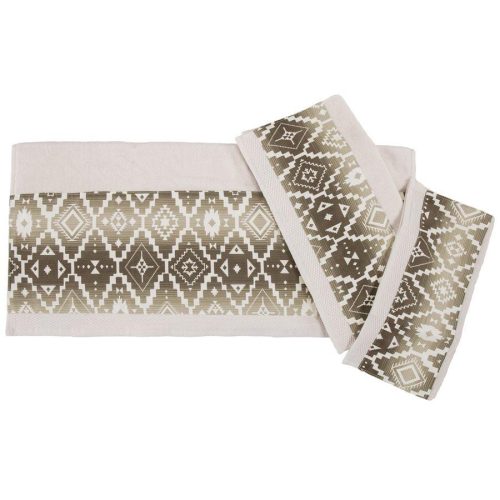 Chalet Aztec 3PC Towel Set, Cream Bath Towel