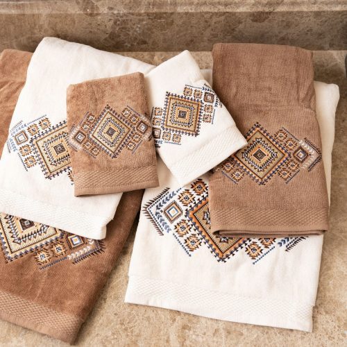 paseo road bath towel cream sedona aztec 3 pc bath towel set cream 37486967193816