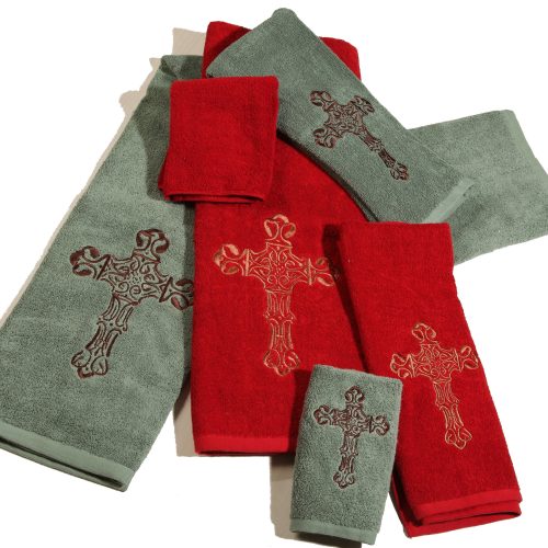 paseo road bath towel embroidered cross 3pc towel set 37486497169624