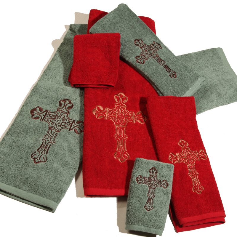 paseo road bath towel embroidered cross 3pc towel set 37486497169624