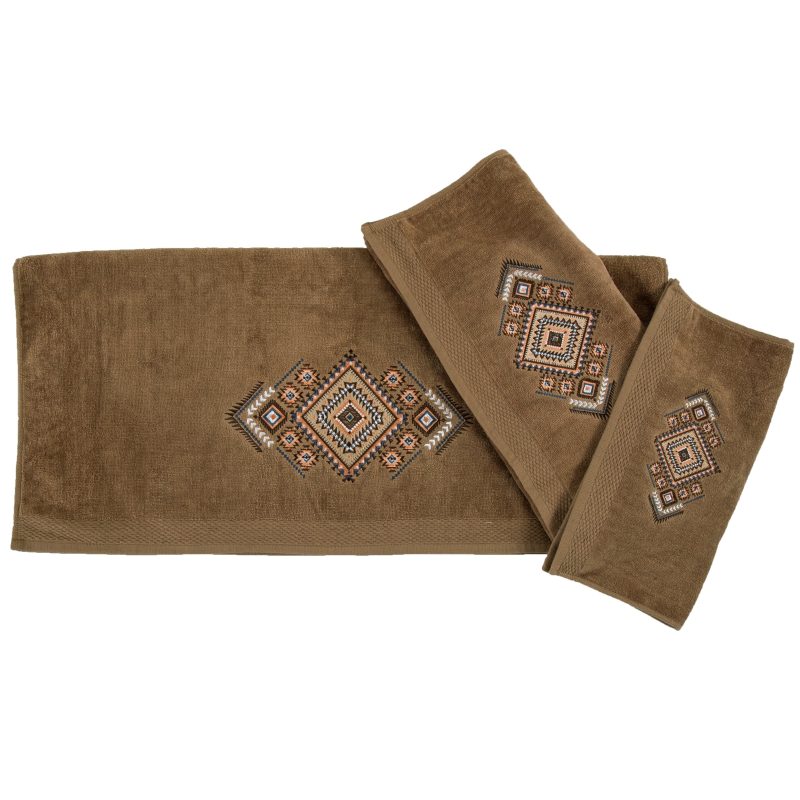 Sedona Aztec 3-PC Bath Towel Set, Mocha Mocha Bath Towel