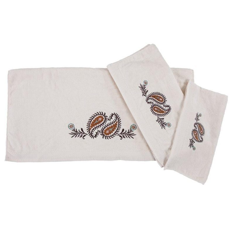 paseo road bath towel rebecca paisley 3 pc bath towel set cream 37486894645464