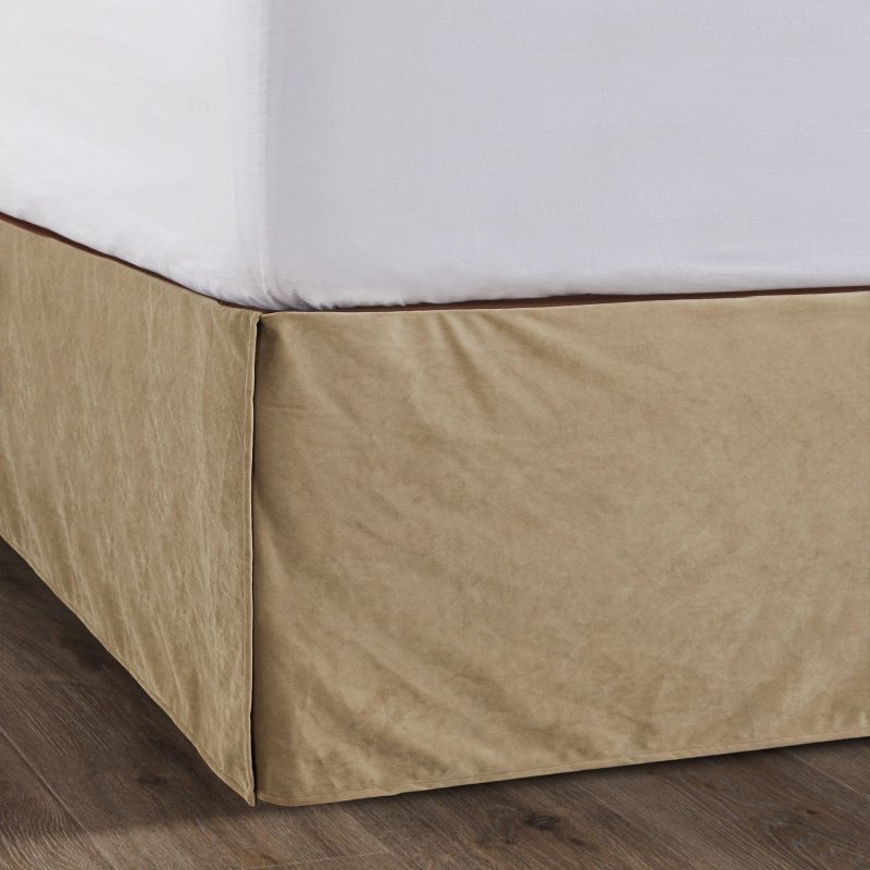 paseo road bed skirt tan velvet bed skirt 37487165702360