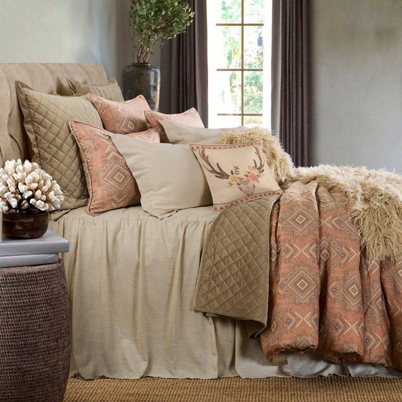 Luna Washed Linen Bedspread Set Full / Light Tan Bedspread