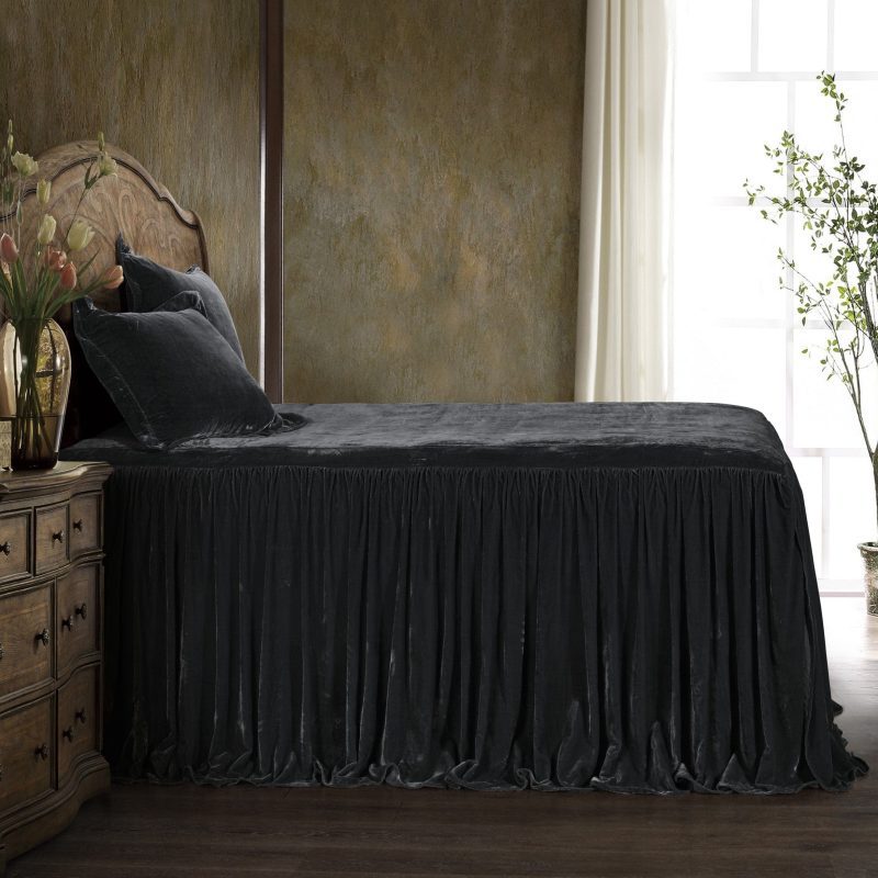 paseo road bedspread stella faux silk velvet bedspread set 38126831796440