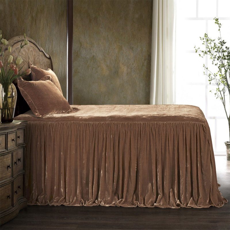 paseo road bedspread stella faux silk velvet bedspread set 38405323391192