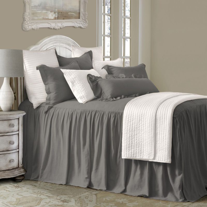 Luna Washed Linen Bedspread Set Twin / Slate Bedspread