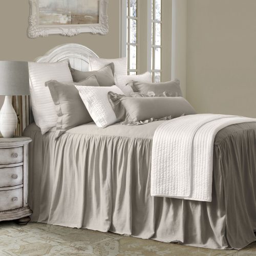 Luna Washed Linen Bedspread Set Twin / Taupe Bedspread