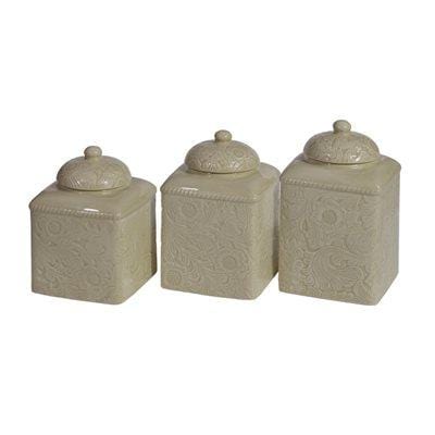 Savannah 3PC Canister Set, Cream Canister