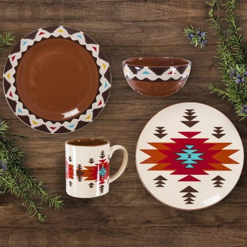 paseo road ceramic dinnerware del sol aztec 16pc ceramic dinnerware set 37486425571544