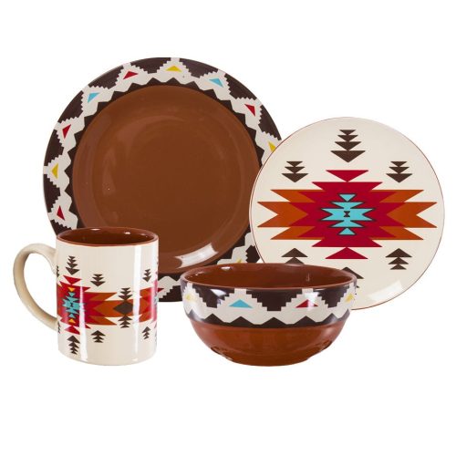 paseo road ceramic dinnerware del sol aztec 16pc ceramic dinnerware set 37486425604312