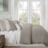 Hera Washed Linen Flange Bedding Set Comforter Set / Super Queen / Taupe Comforter / Duvet Cover