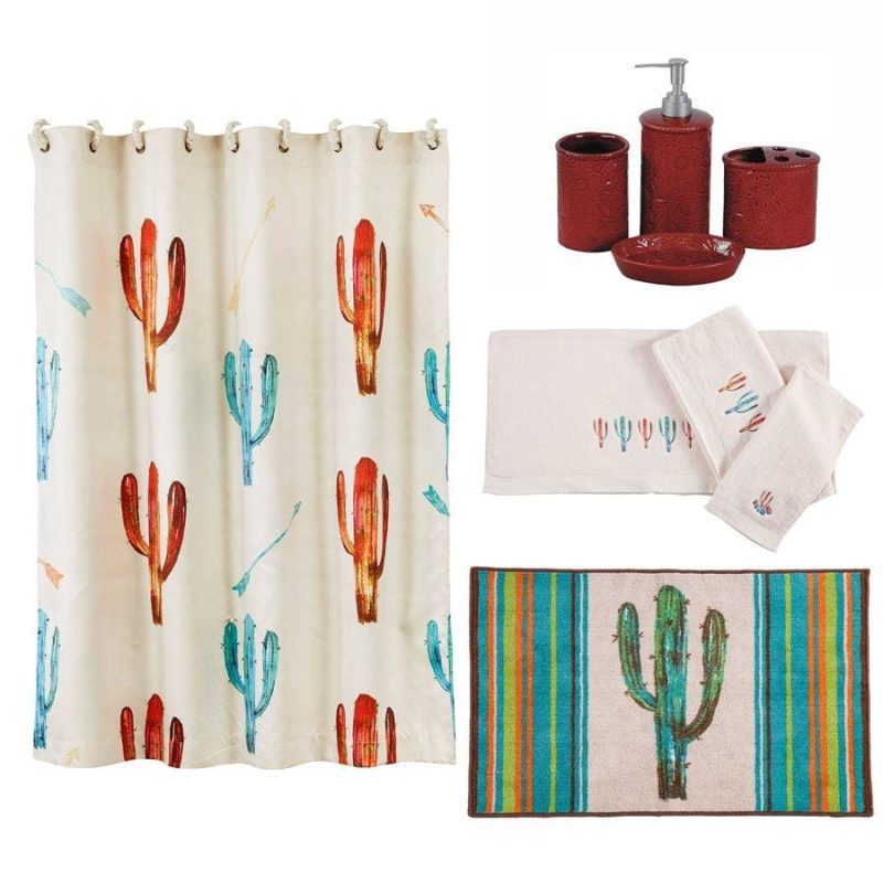 paseo road complete bathroom sets 9 pc cactus bathroom decor set 37486244167896