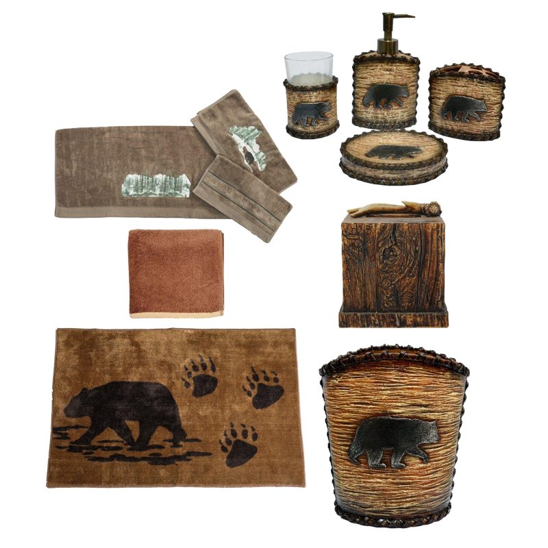 paseo road complete bathroom sets rustic bear 14 pc bath accessory and joshua towel set 37486925709528