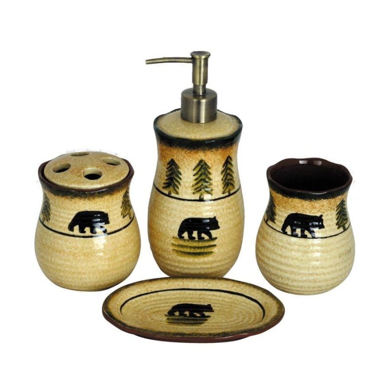 paseo road countertop bathroom sets bear forest 4 pc bath countertop accessory set 37486304723160