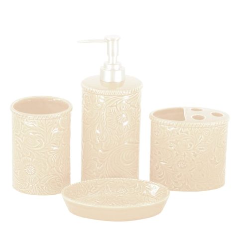 paseo road countertop bathroom sets cream savannah 4pc bath countertop accessory set 38374547357912