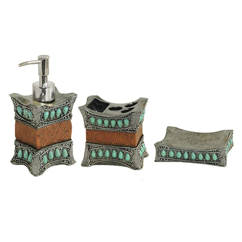 paseo road countertop bathroom sets turquoise 3 pc bath countertop accessory set 37487204696280