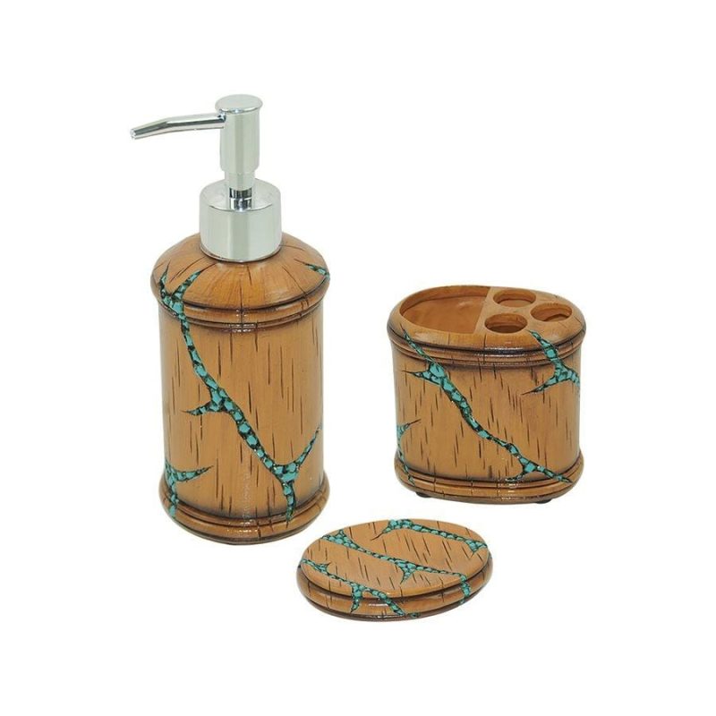 paseo road countertop bathroom sets turquoise inlay 3 pc bath countertop accessory set 37487212363992