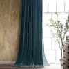 Stella Faux Silk Velvet Curtain Storm Blue Curtain