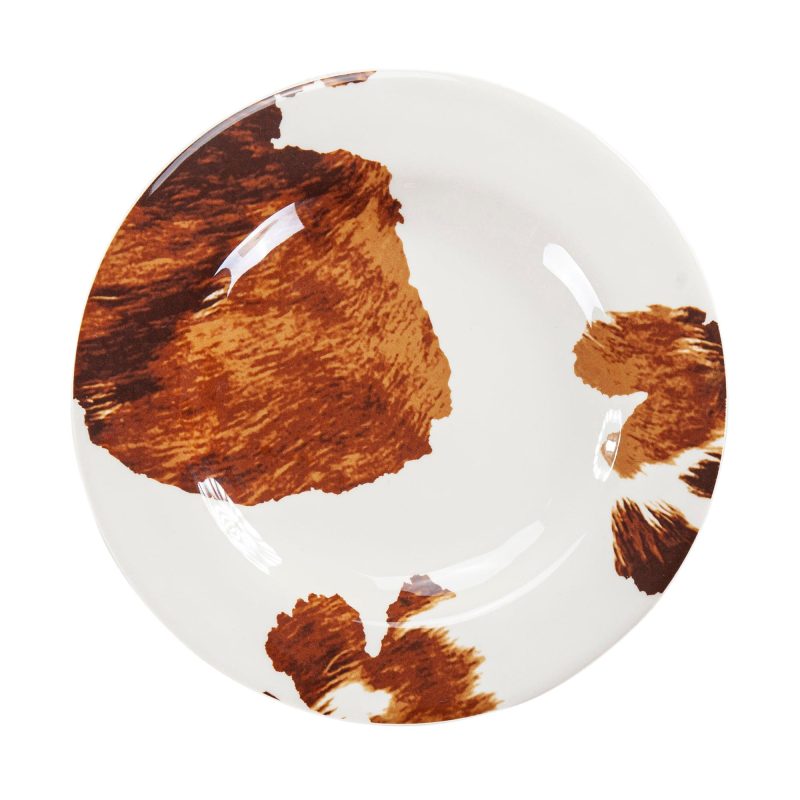 paseo road dinner plate elsa cowhide melamine dinner plate set of 4 39389829726424