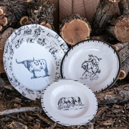 paseo road dinner plate ranch life melamine dinner plates set of 4 38740944355544