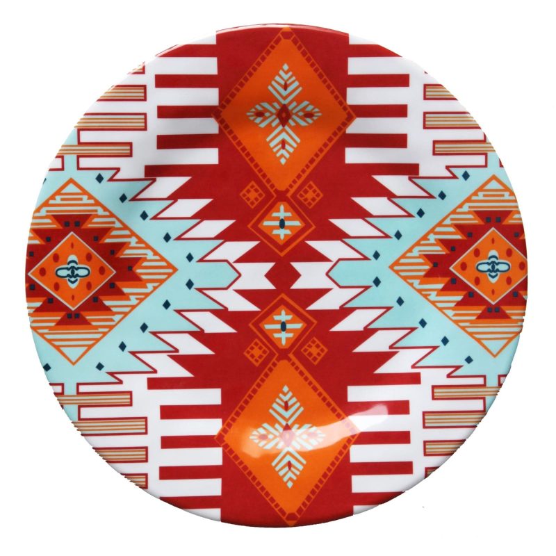 paseo road dinner plate southwest motif 4 pc melamine dinner plate set 37487012905176