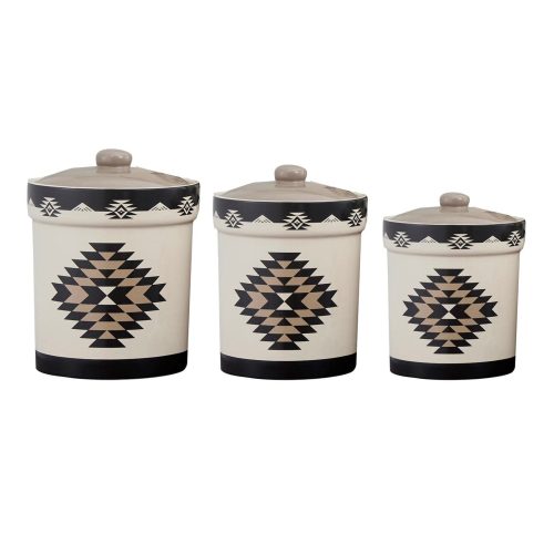 paseo road dinnerware set chalet aztec 19 pc dinnerware and canister set 37486362034392