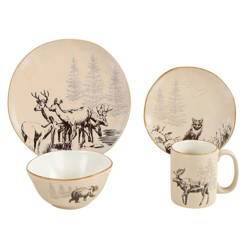 paseo road dinnerware set white pine ceramic dinnerware set 16 pc 39408731685080