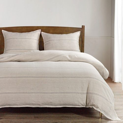 paseo road duvet cover 100 french flax linen variegated stripe duvet cover set 39545262309592