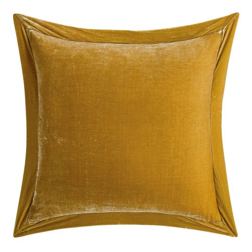 Stella Faux Silk Velvet Flanged Euro Sham Saffron Euro Sham