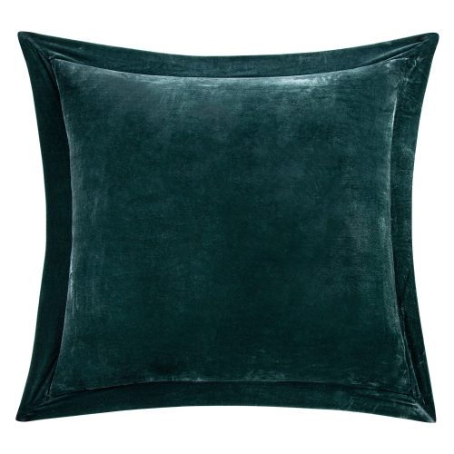 Stella Faux Silk Velvet Flanged Euro Sham Storm Blue Euro Sham