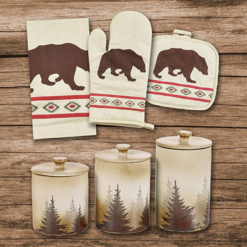 paseo road kitchen lifestyle aztec bear print and clearwater pines 13 pc set 37486281523416