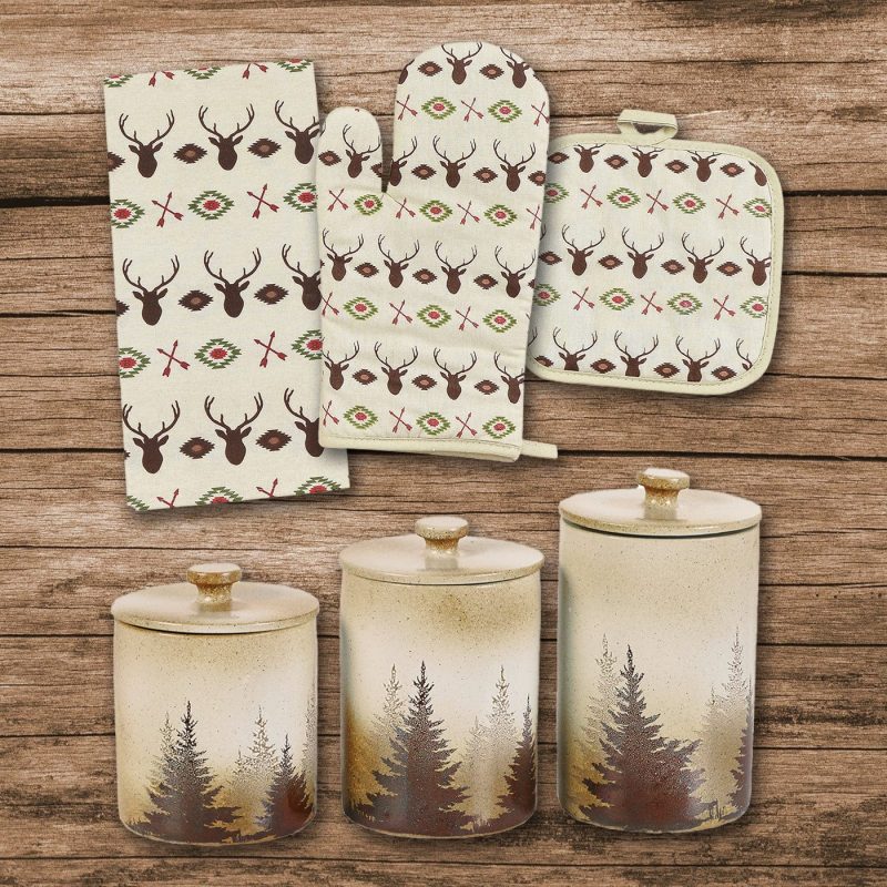 paseo road kitchen lifestyle aztec multi deer print and clearwater pines 13 pc set 37486286700760