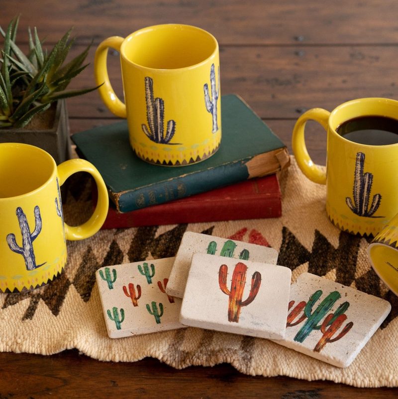 paseo road kitchen lifestyle cactus coffee mug and coaster 8pc set 37486333296856