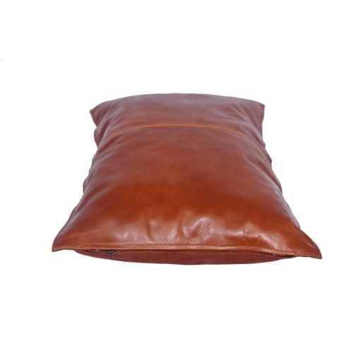 paseo road leather pillow buckskin genuine leather lumbar pillow cognac 24x16 37486328185048