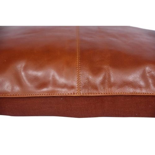 paseo road leather pillow buckskin genuine leather lumbar pillow cognac 24x16 37486328217816