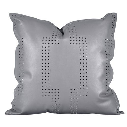 paseo road leather pillow gray genuine leather geometric studded throw pillow 20x20 37486540292312