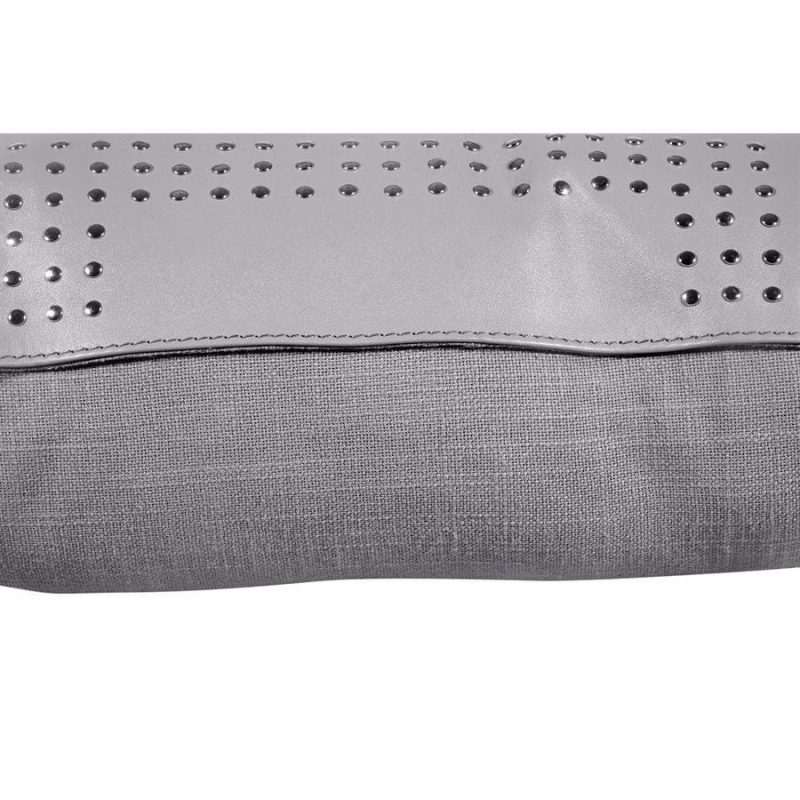 paseo road leather pillow gray genuine leather geometric studded throw pillow 20x20 37486540390616