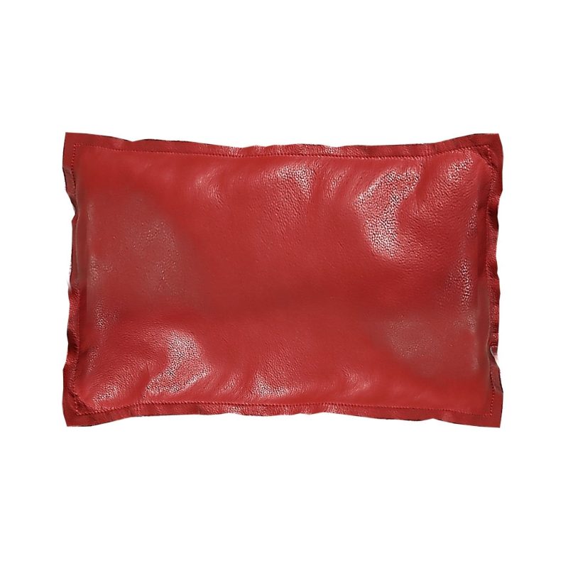 paseo road leather pillow red leather pillow 24x16 37486903787736