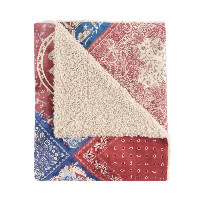 paseo road patchwork bandana teddy backed throw 43593543319768