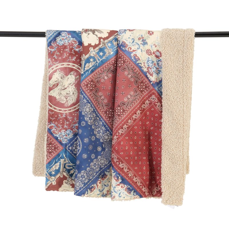 paseo road patchwork bandana teddy backed throw 43593543352536