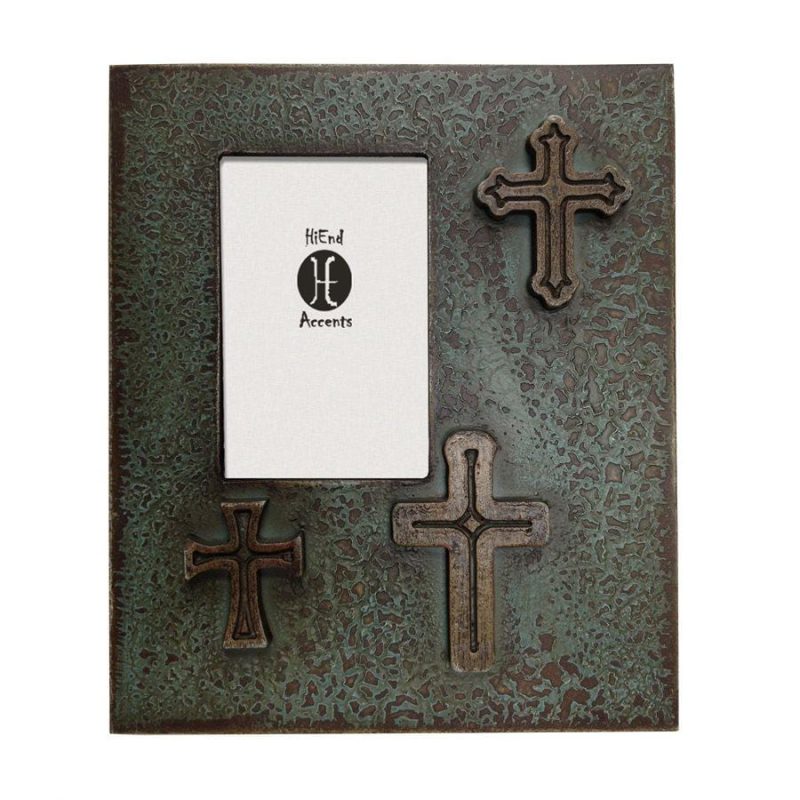 paseo road picture frame distressed 3 crosses picture frame 4x6 turquoise 37486451491032