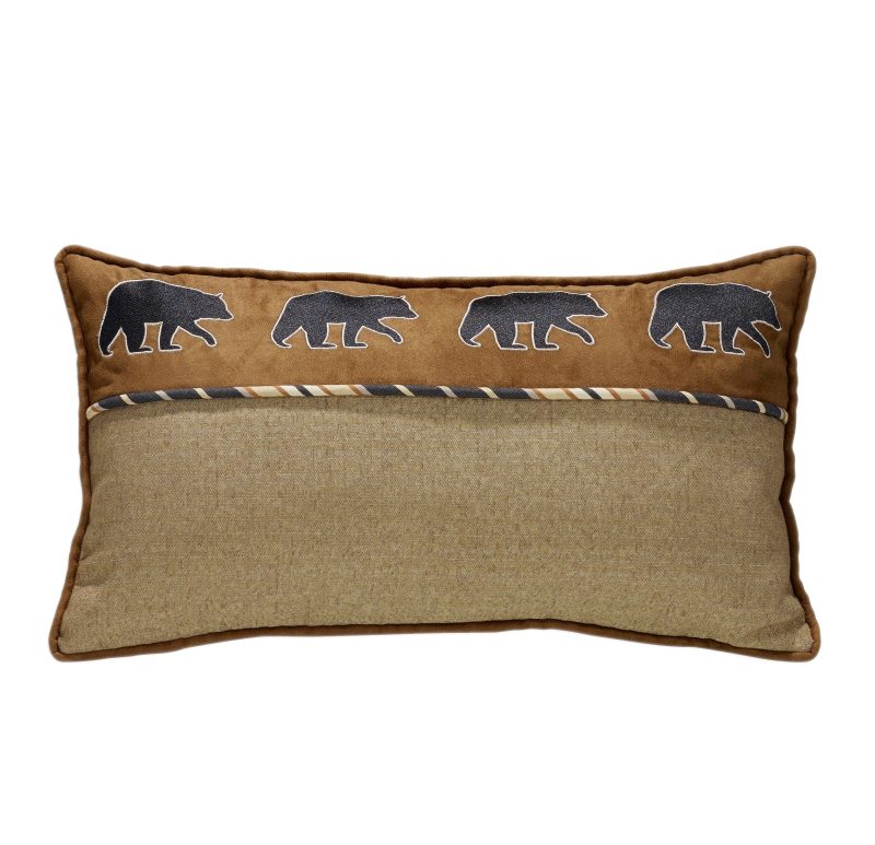 paseo road pillow ashbury black bear lumbar pillow black tan brown 15x27 37486267072728