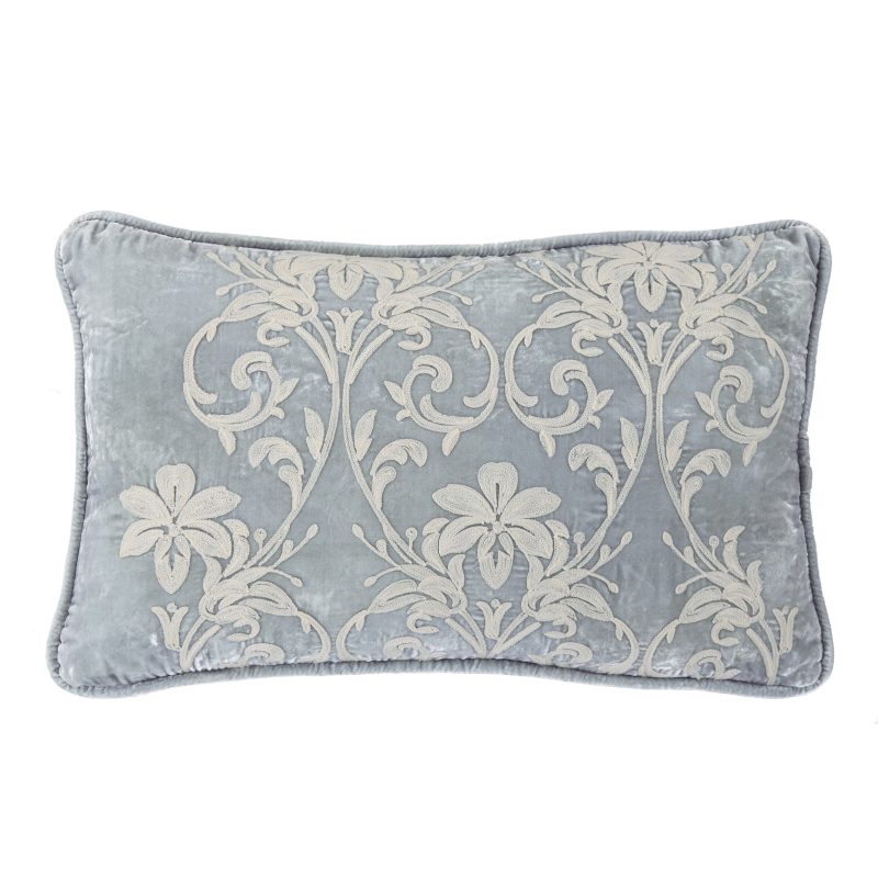 paseo road pillow belle floral embroidered velvet lumbar pillow 16x26 37486312095960